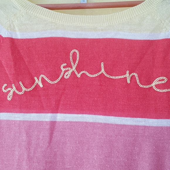 NEXT Colour Block Short Sleeve Linen Blend Top - Picture 3 of 8